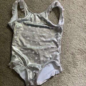 Silver foil swim suit size 8